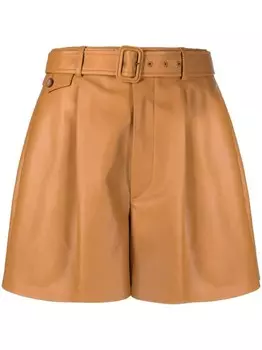 Polo Ralph Lauren расклешенные кожаные шорты, нейтральный цвет