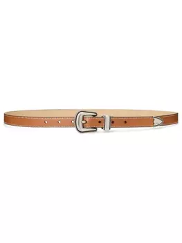 Polo Ralph Lauren ремень с контрастной строчкой, коричневый