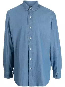 Polo Ralph Lauren рубашка из ткани шамбре с длинными рукавами, синий