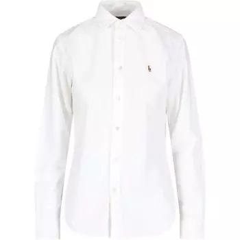 Polo Ralph Lauren Рубашка Oxford Ls Crtlte St с длинным рукавом и пуговицами спереди, белая, 40/1 в упаковке