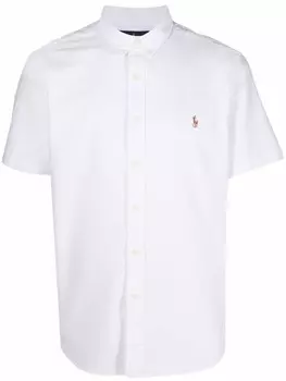 Polo Ralph Lauren рубашка оксфорд с короткими рукавами и вышивкой, белый