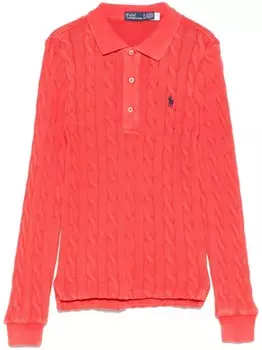 Polo Ralph Lauren рубашка поло фактурной вязки, красный