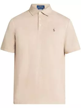 Polo Ralph Lauren рубашка-поло из сетчатой ткани облегающего кроя, нейтральный цвет