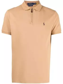 Polo Ralph Lauren рубашка поло Polo Pony с воротником на молнии, коричневый