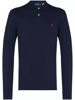 Polo Ralph Lauren рубашка поло с длинными рукавами и логотипом Polo Pony, синий