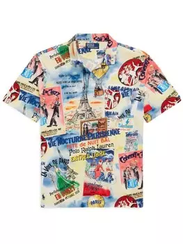 Polo Ralph Lauren рубашка поло с графичным принтом, синий