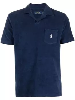 Polo Ralph Lauren рубашка поло с карманом и нашивкой-логотипом, синий