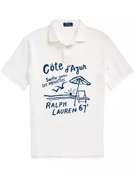 Polo Ralph Lauren рубашка поло с принтом Cote D'Azur, белый