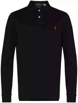 Polo Ralph Lauren рубашка поло с вышитым логотипом, черный