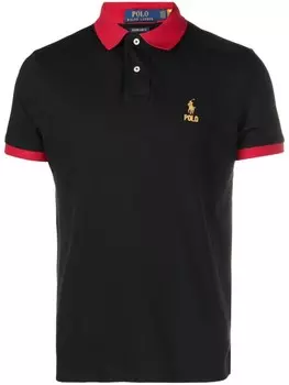 Polo Ralph Lauren рубашка поло с вышитым логотипом, черный