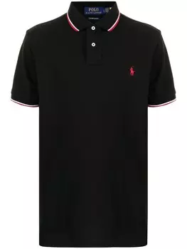 Polo Ralph Lauren рубашка поло с вышитым логотипом, черный