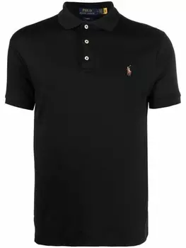 Polo Ralph Lauren рубашка-поло с вышитым логотипом, черный