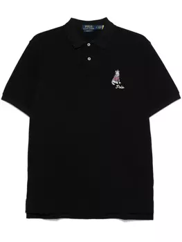 Polo Ralph Lauren рубашка поло с вышитым логотипом, черный