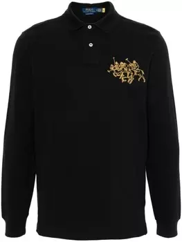 Polo Ralph Lauren рубашка поло с вышивкой Big Pony, черный