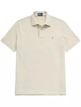 Polo Ralph Lauren рубашка поло с вышивкой Polo Pony, нейтральный цвет