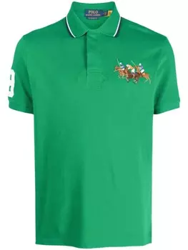 Polo Ralph Lauren рубашка поло с вышивкой, зеленый