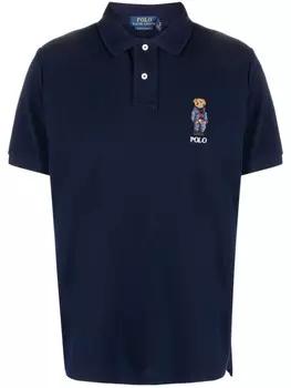 Polo Ralph Lauren рубашка поло с вышивкой Polo Bear, синий