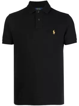 Polo Ralph Lauren рубашка поло с вышивкой, черный
