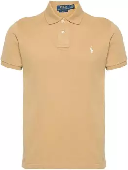 Polo Ralph Lauren рубашка поло с вышивкой Polo Pony, нейтральный цвет