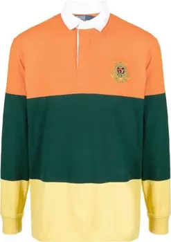 Polo Ralph Lauren рубашка поло в стиле колор-блок с вышитым логотипом, оранжевый