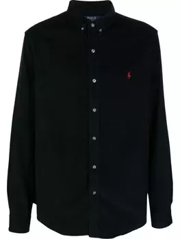 Polo Ralph Lauren рубашка с длинными рукавами и вышитым логотипом, черный