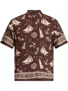 Polo Ralph Lauren рубашка с графическим принтом, коричневый