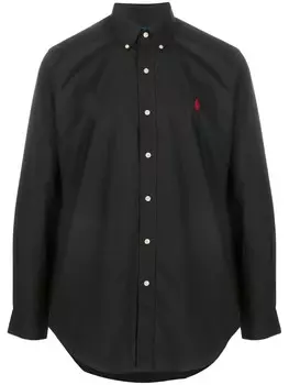 Polo Ralph Lauren рубашка с вышитым логотипом, черный