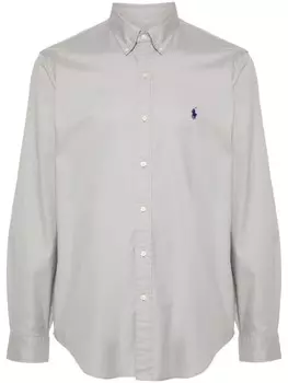 Polo Ralph Lauren рубашка с вышитым логотипом, серый
