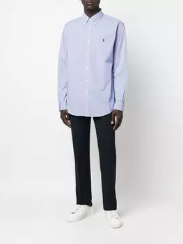 Polo Ralph Lauren рубашка с вышитым логотипом, синий