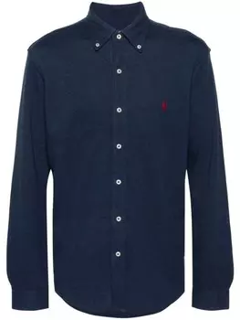 Polo Ralph Lauren рубашка с вышитым логотипом, синий