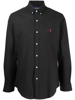 Polo Ralph Lauren рубашка с вышивкой Polo Pony, черный