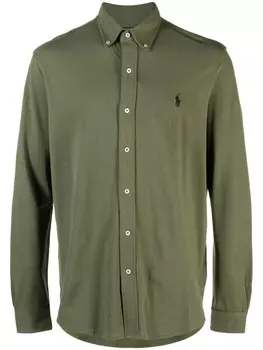Polo Ralph Lauren рубашка с вышивкой Polo Pony, зеленый