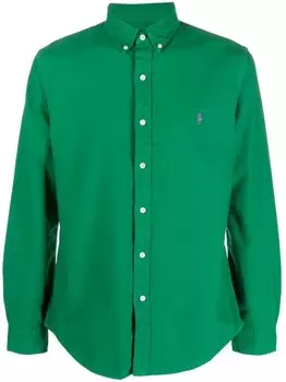 Polo Ralph Lauren рубашка с вышивкой Polo Pony, зеленый