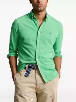 Polo Ralph Lauren рубашка с вышивкой Polo Pony, зеленый
