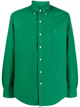 Polo Ralph Lauren рубашка с вышивкой Polo Pony, зеленый
