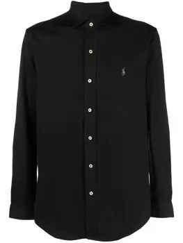 Polo Ralph Lauren рубашка с вышивкой Polo Pony, черный
