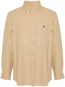 Polo Ralph Lauren рубашка с вышивкой Polo Pony, нейтральный цвет