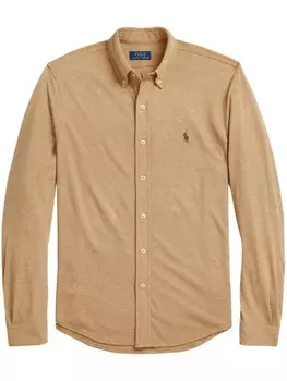 Polo Ralph Lauren рубашка с вышивкой Polo Pony, коричневый