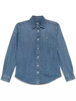 Polo Ralph Lauren рубашка с вышивкой Polo Pony, синий