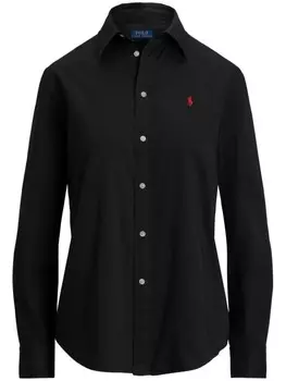 Polo Ralph Lauren рубашка с вышивкой Polo Pony, черный