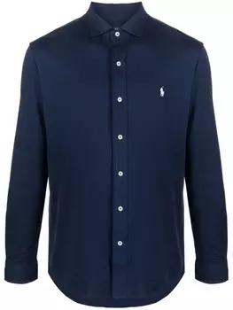 Polo Ralph Lauren рубашка с вышивкой, синий