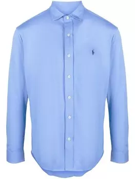 Polo Ralph Lauren рубашка с вышивкой, синий