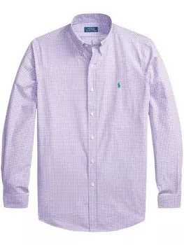 Polo Ralph Lauren рубашка в клетку гингем с вышитым логотипом, фиолетовый