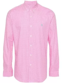 Polo Ralph Lauren рубашка в клетку гингем с длинными рукавами, розовый