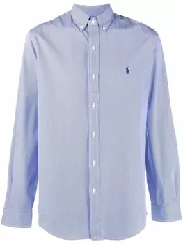 Polo Ralph Lauren рубашка в полоску с логотипом, синий