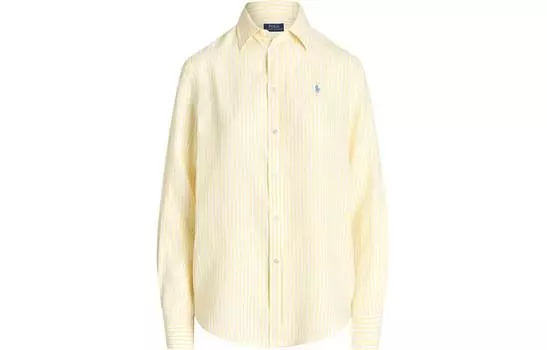 Polo Ralph Lauren Рубашка женская SS24, зеленая, фиолетово-желтая