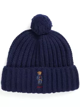 Polo Ralph Lauren шапка бини Bear Pom-Pom, синий
