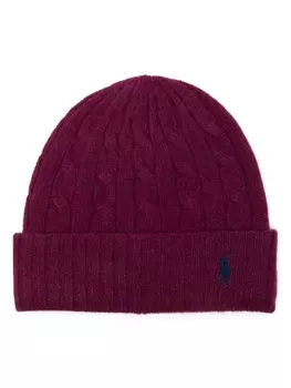 Polo Ralph Lauren шапка бини фактурной вязки, фиолетовый