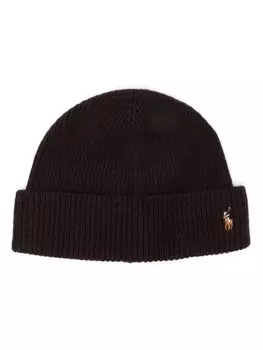 Polo Ralph Lauren шапка бини с логотипом Polo Pony, коричневый