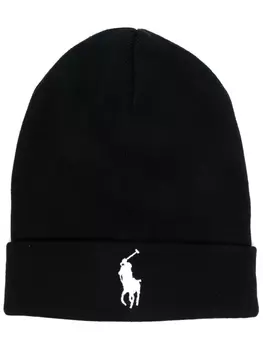 Polo Ralph Lauren шапка бини с логотипом Polo Pony, черный